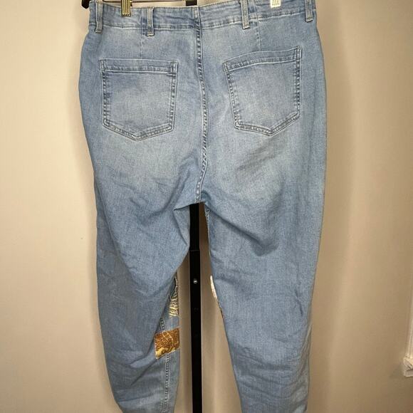 Celebrity Pink “The Easy” Patchwork Jeans- size 13/31 relaxed fit ankle womens - Picture 5 of 5